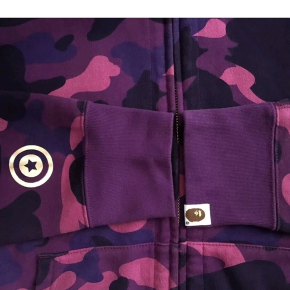 Bape Purple Camouflage Zip-Up Sweater - Picture 7 of 9